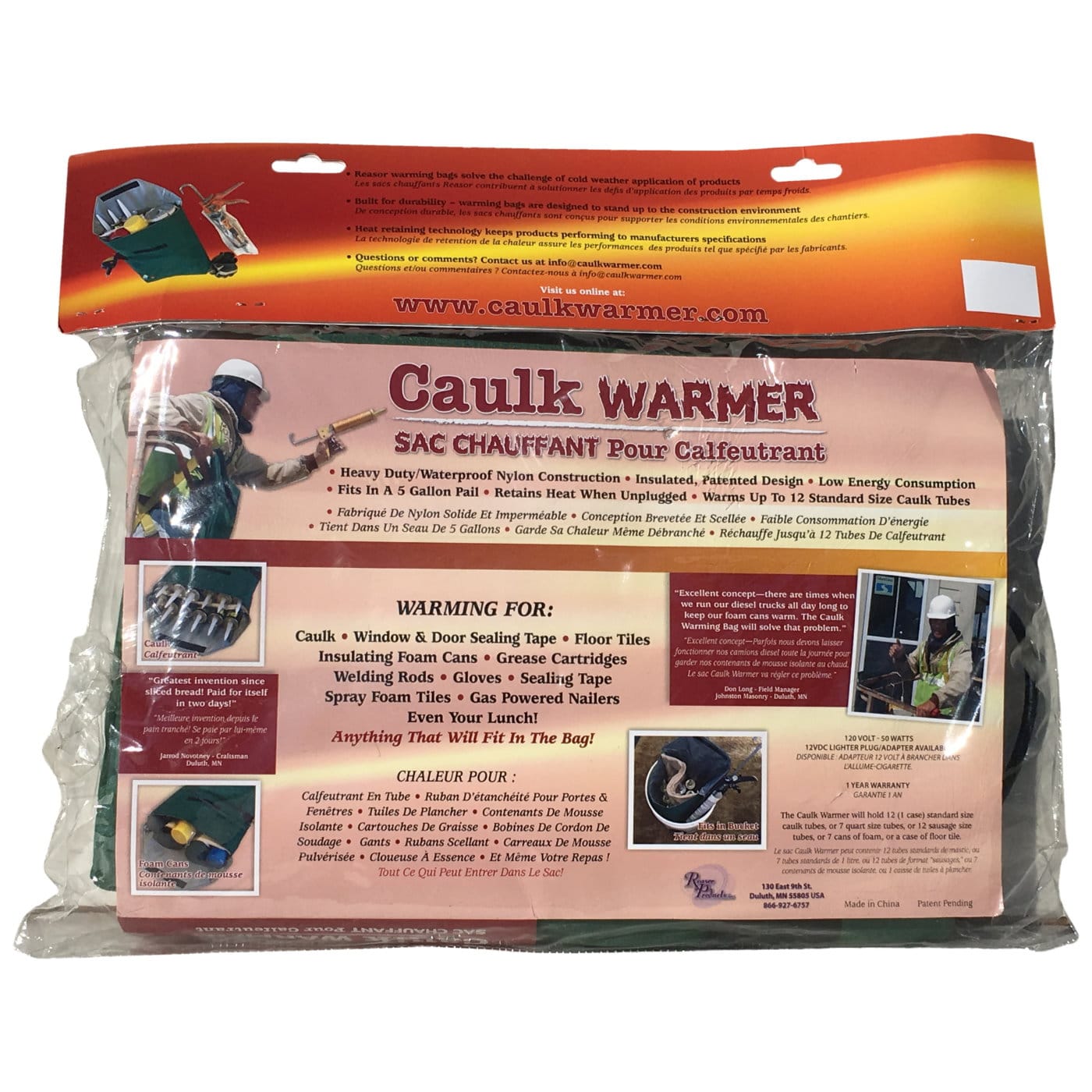 Caulk Warmer Bag Pouch Warming for Tubes, Sausages, Foam Cans, Tapes -  Arctic Warmers